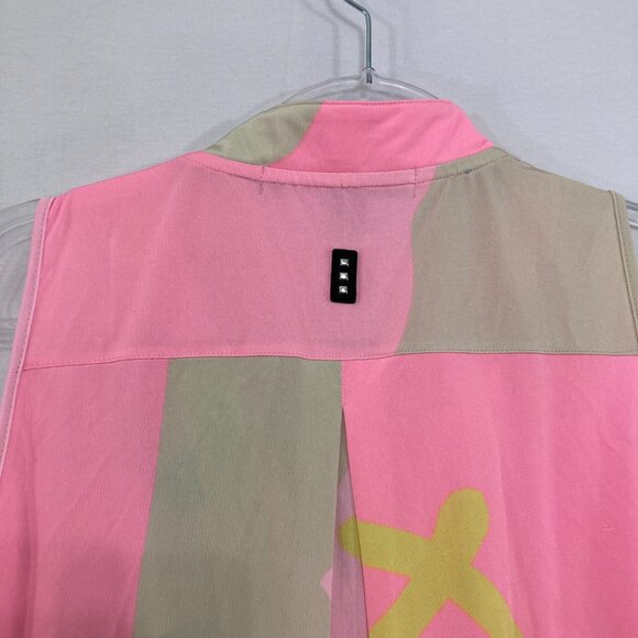 Jamie Sadock XL Colorful Abstract Artsy Sleeveless Quarter Zip Top Active Golf - Picture 7 of 8